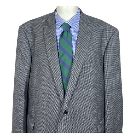 Jean Paul Germain Blazer Jacket Gray Houndstooth Wool Men's 52R Nice - Picture 2 of 9